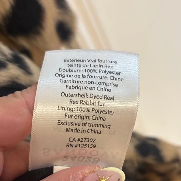 Leopard Print Rabbit Fur Coat - Picture 5 of 8